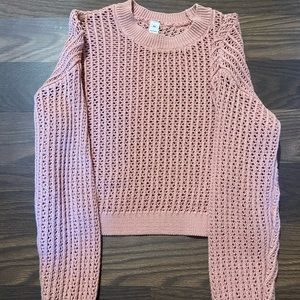 women’s pink see through sweater